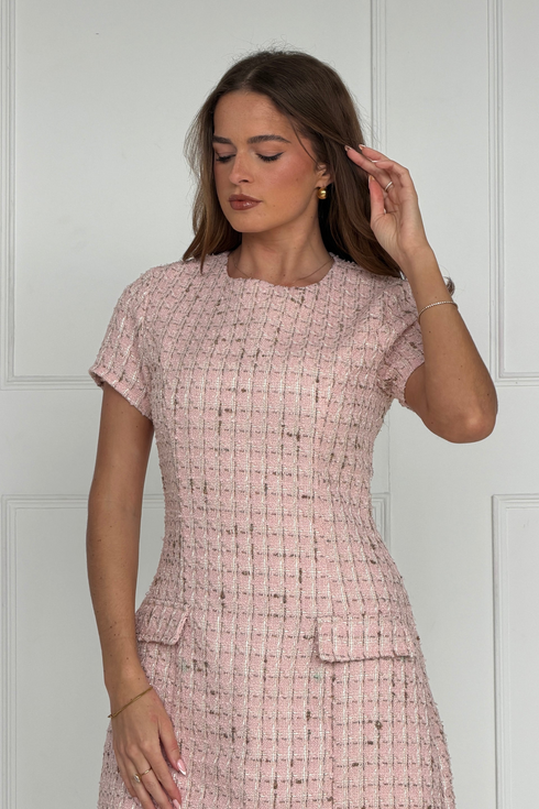 Girl in Mind Women's Babett Short Sleeve Mini Dress Pink SI9244-A