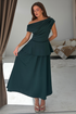 Girl in Mind Womens Connie Peplum Midi Dress SI9448-A - Green