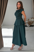 Girl in Mind Womens Connie Peplum Midi Dress SI9448-A - Green