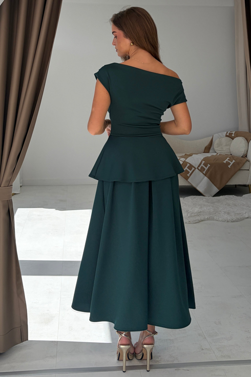 Girl in Mind Womens Connie Peplum Midi Dress SI9448-A - Green