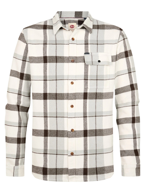 Petrol Industries Heavyweight Cotton Check Flannel Shirt SIL410 0112 - Seashell White