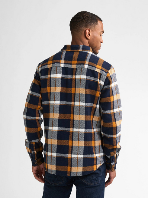 Petrol Industries Heavyweight Cotton Check Flannel Shirt SIL410 5092 - Royal Navy