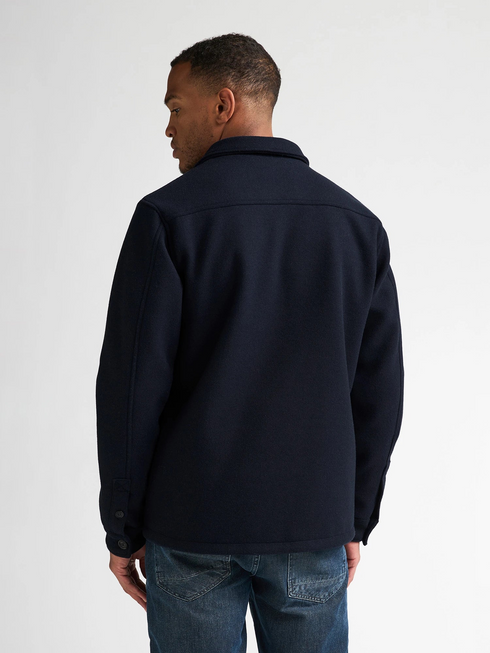 Petrol Industries Full-Zip Wool-Look Overshirt Jacket SIL418 5092 - Royal Navy