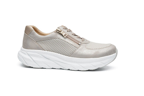 G Comfort Taupe Metallic & Mesh Ultra Light Sneakers with Side Zip SP-1561T