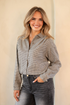 Kimara Sterre Checked Blouse Jacket Hybrid STERRE - Black/Beige