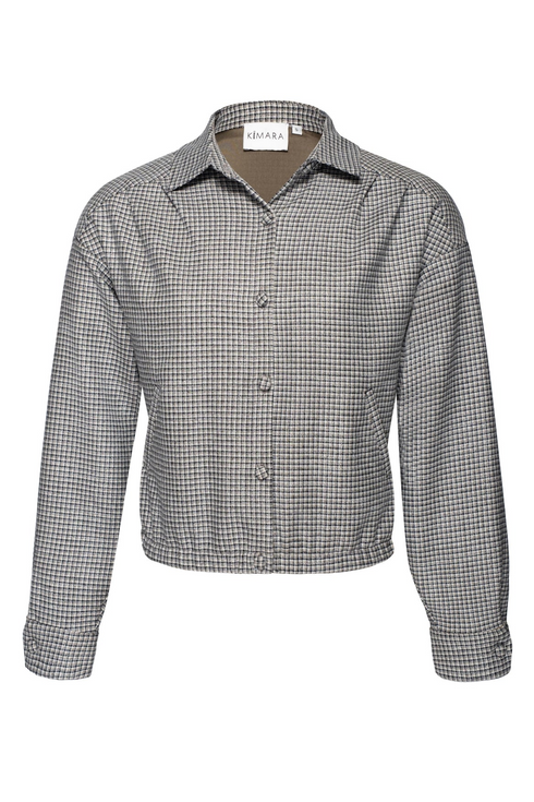 Kimara Sterre Checked Blouse Jacket Hybrid STERRE - Black/Beige