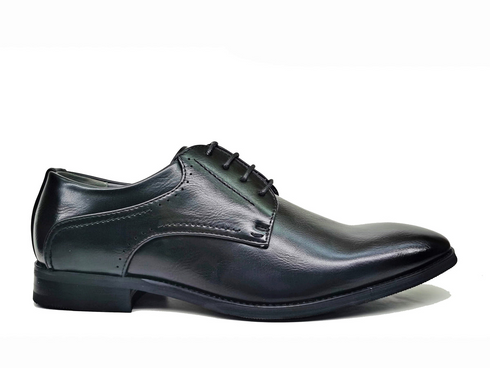 Marcozzi Mens Stockholm Ash Black Plain Formal Shoe with Comfort Insole