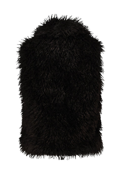 Hailys Fi44na Shaggy Faux Fur Gilet SUM-2601017 - Cocoa Brown