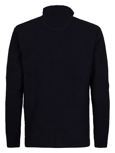Petrol Textured Zip-Collar Fleece Sweatshirt SWC332 5092 - Royal Navy