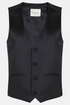 Benetti Satin Black Leister Fit Four Button Formal Waistcoat
