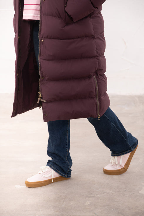 Lighthouse Savannah AW26 in Damson/Grape Longline Padded Winter Coat with Recycled Fill