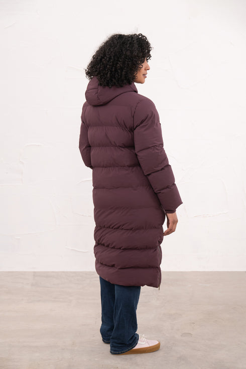 Lighthouse Savannah AW26 in Damson/Grape Longline Padded Winter Coat with Recycled Fill