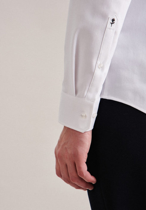 Seidensticker Mens Long Sleeve Slim Fit Performance Business Kent 98 Shirt White 01.642150-01