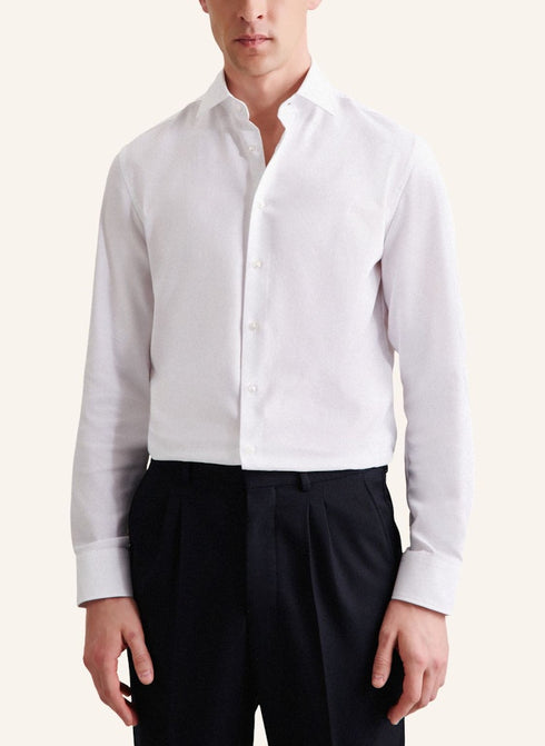 Seidensticker Mens Long Sleeve Slim Fit Performance Business Kent 98 Shirt White 01.642150-01