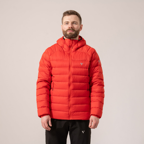 Mac In A Sac Men's Summit Flame Red Packable Duck Down Insulated Jacket