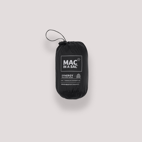 Mac In A Sac Men's Synergy Jet Black Packable Thermolite Insulated Jacket