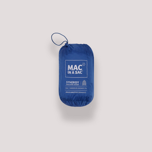 Mac In A Sac Men's Synergy Sapphire Blue Packable Thermolite Insulated Jacket