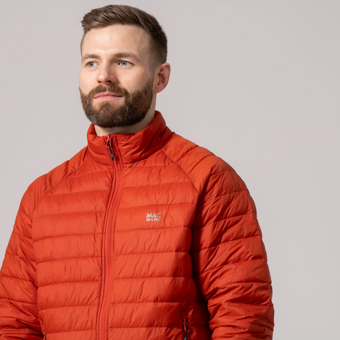 Mac In A Sac Men's Synergy Burnt Orange Packable Thermolite Insulated Jacket