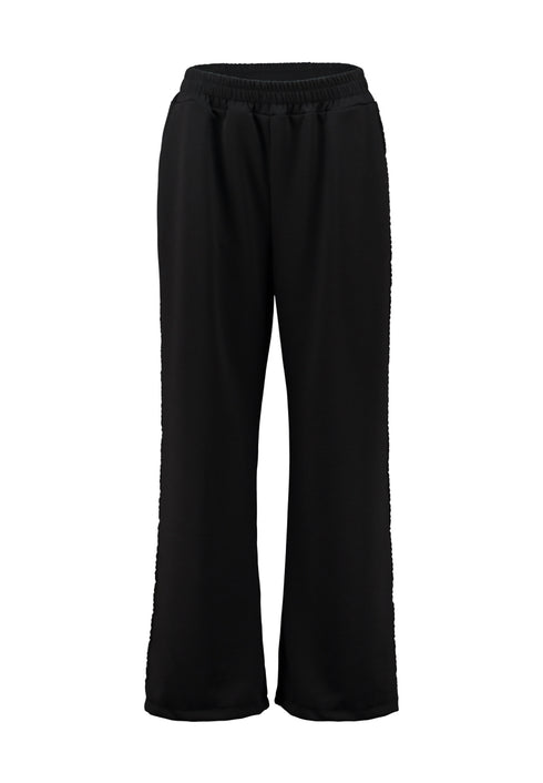 Hailys Pa44ily Glitter Side Stripe Wide Leg Trousers TIP-H01113 - Black Glitter