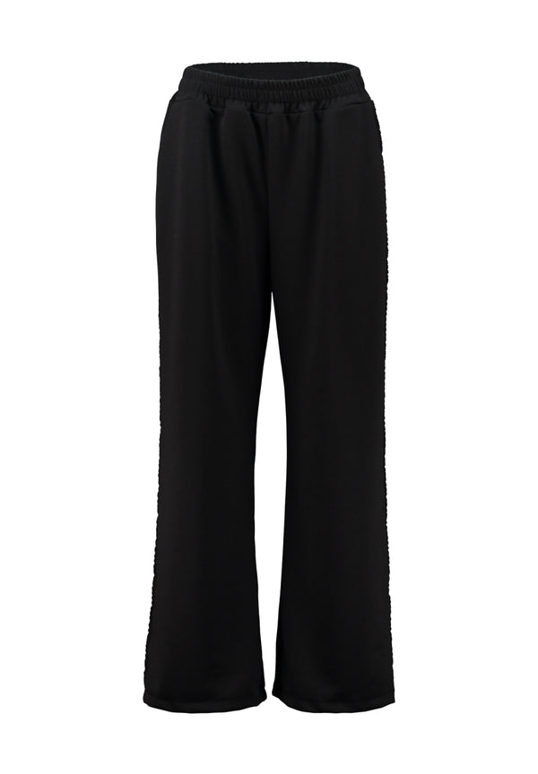 Hailys Pa44ily Glitter Side Stripe Wide Leg Trousers TIP-H01113 - Black Glitter