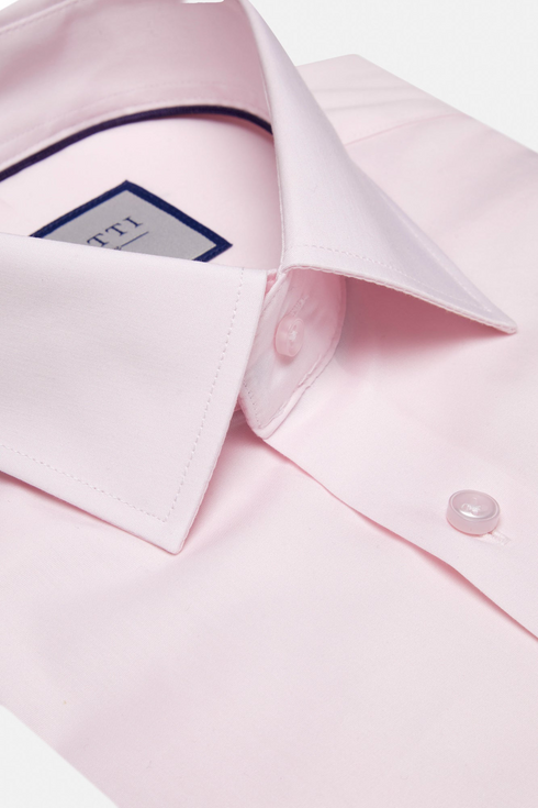 Benetti Menswear Oscar Pink Tapered Fit Stretch Cotton Formal Shirt