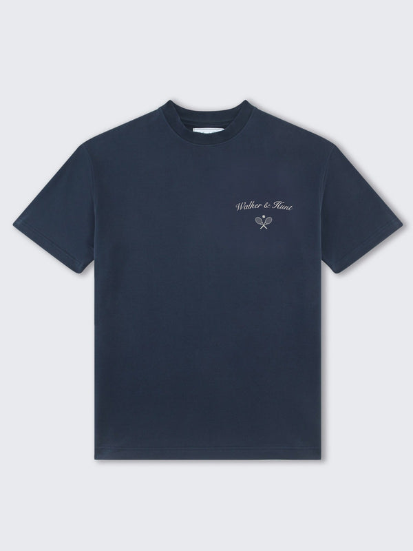 Walker and Hunt St Tropez Tennis Club Tee Navy