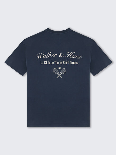 Walker and Hunt St Tropez Tennis Club Tee Navy