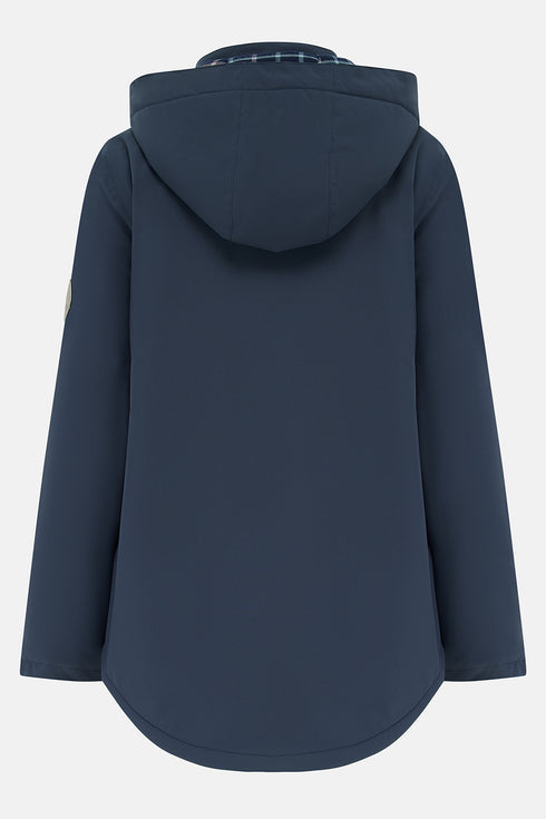 Lighthouse Tess AW26 in Navy Fleece-Lined Waterproof Mid-Hip Coat