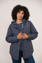 Lighthouse Tess AW26 in Navy Fleece-Lined Waterproof Mid-Hip Coat
