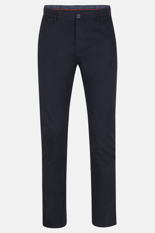 Benetti Menswear Trent Navy Super Soft Peach Cotton Tapered Chino