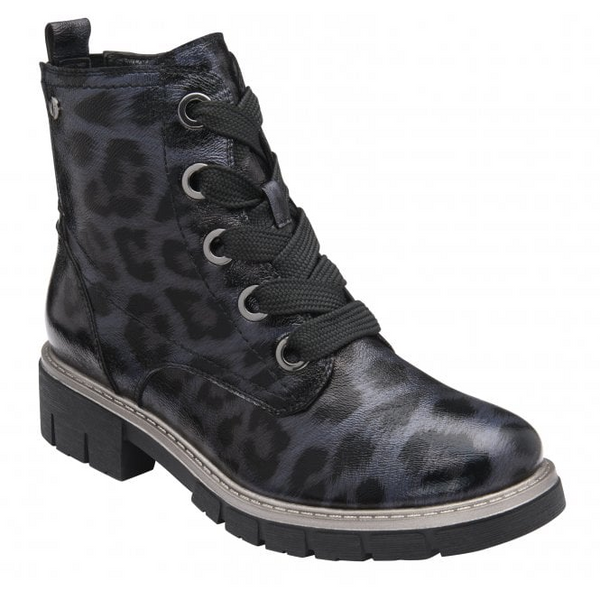 Lotus Jojo Leopard Print Ankle Boot ULB350EZ - Navy Leopard