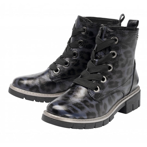 Lotus Jojo Leopard Print Ankle Boot ULB350EZ - Navy Leopard