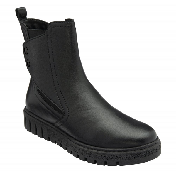 Lotus Kairo Leather Pull-On Ankle Boot ULB445BB - Black