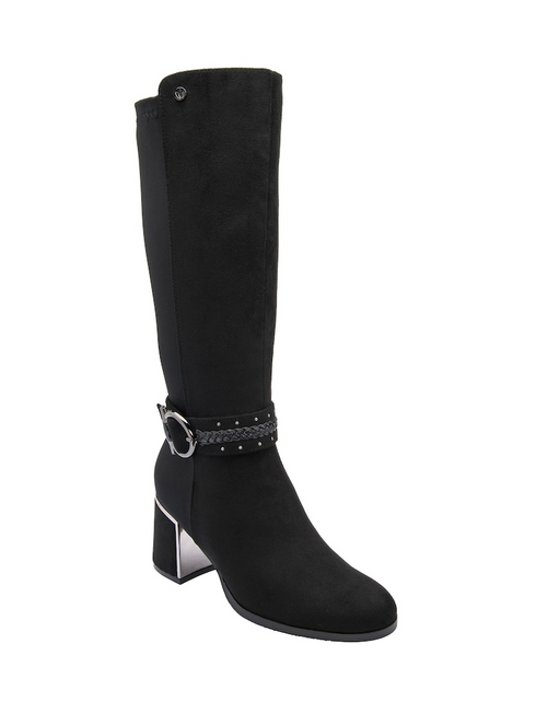 Lotus Palmer Faux Suede Stretch Knee High Boot ULB530BB90 - Black