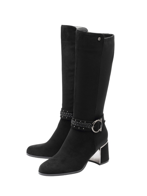 Lotus Palmer Faux Suede Stretch Knee High Boot ULB530BB90 - Black