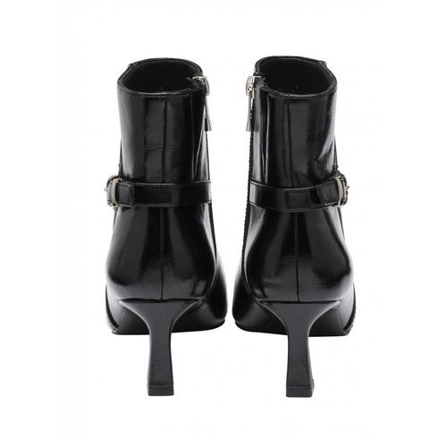 Lotus Ripley Buckle Pointed Heeled Ankle Boot ULB536BB - Black