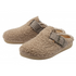 Lotus Nola Teddy Fleece Buckle Mule Slipper ULH141CC - Beige Teddy