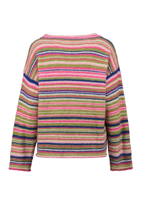 Hailys Womens Er44ina Multi Stripe Knit Jumper UNF-9756 - Multi Stripe