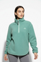 USCO Women's Chroma Longline 1/4 Zip Fleece with Curved Hem Teal 45530
