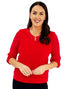 Yew Women's Top Red with Sequin Collar 2397 – Elegant 3/4 Sleeve Evening Top