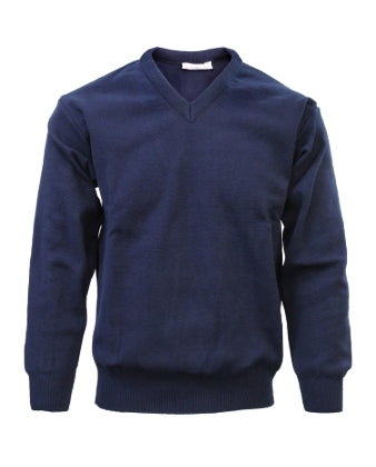Plain V-Neck School Jumper Wool/Acrylic Mix
