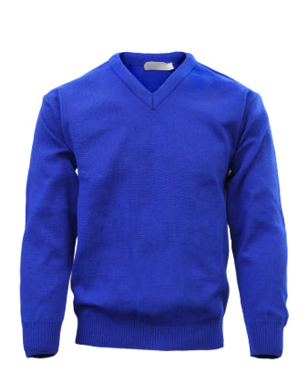 Plain V-Neck School Jumper Wool/Acrylic Mix
