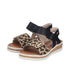 Rieker V4181-00 Women's Cork Black Leopard Wedge Sandals