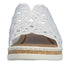 Rieker Womens White Morelia Mule Sandal with Perforated Detail V4189-80