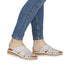 Rieker Womens White Morelia Mule Sandal with Perforated Detail V4189-80