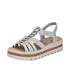 Rieker Womens Silver/Platinum V4918-90 Antistress Embellished Wedge Sandal