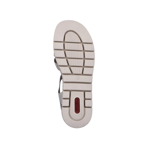 Rieker Womens Silver/Platinum V4918-90 Antistress Embellished Wedge Sandal