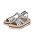 Rieker Womens Silver/Platinum V4918-90 Antistress Embellished Wedge Sandal