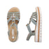 Rieker Womens Green V4949-52 Antistress Embellished Wedge Sandal