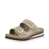 Rieker Women's Extra Wide Fit Beige Leather Mule Sandals – V7955-60